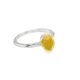  Ring DELICATE silver AMBER SILVER SIZE 20 OVAL MILKY FILM