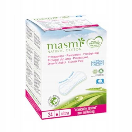  Masmi Pantyliners ultra thin anatomically shaped panty liners made of organic cotton 24 pieces