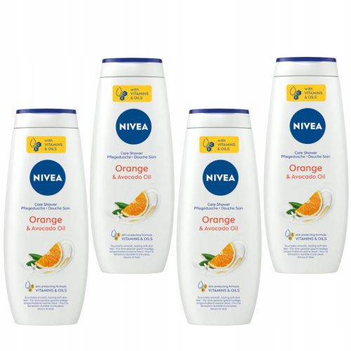  NIVEA ORANGE & AVOCADO OIL Nourishing Shower Gel for Women 500ml x4