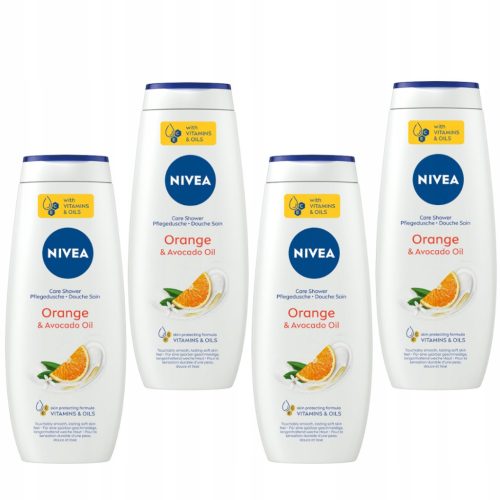  NIVEA ORANGE & AVOCADO OIL Nourishing Shower Gel for Women 500ml x4