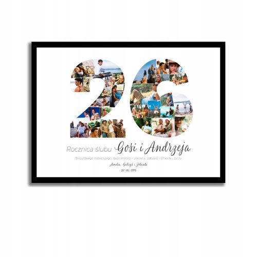  Wedding Anniversary Poster with Your Personalized Marriage Years Collage