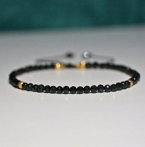  Bracelet Tourmaline Black 3mm - Crystals Break Talisman Gift