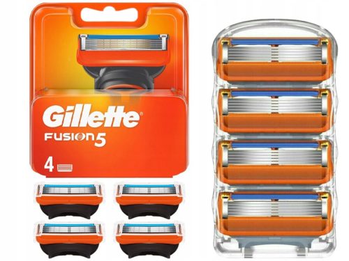  Replacement blade cartridges for Gillette Fusion 5 razor, 4 pieces, sharp