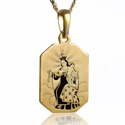  Carmelite Scapular, 925 silver, gold plated, jeweler's enamel