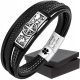  Leather Bracelet with Compass and Engraving - Stylish Accessory for Men