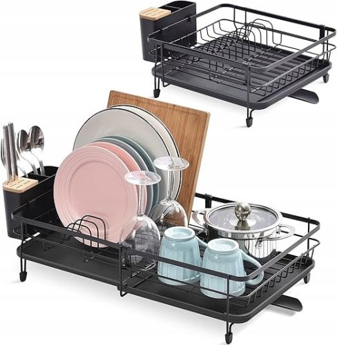  Kingrack Extendable Dish Drainer Rack, Adjustable Dish Drainer Rack