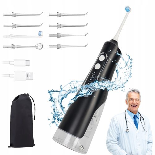  BATTERY-POWERED DENTAL IRRIGATION 4 MODES + 8 NOZZLES 310ML