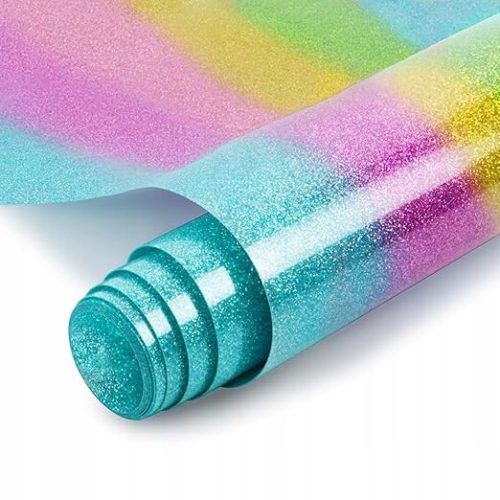  Textile plotter foil 30.5 cm x 1.5 m NANAPLUMS rainbow glitter J017