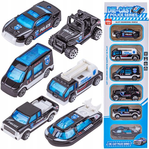  SPRING SET POLICE CAR CAR POLICE Springs Cars 1:64 7x3cm 6 pcs