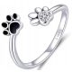  Adjustable ring silver dog cat dog paw heart 925 + FREE!