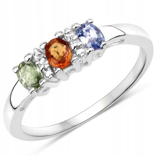  Ring with sapphires and rock crystals