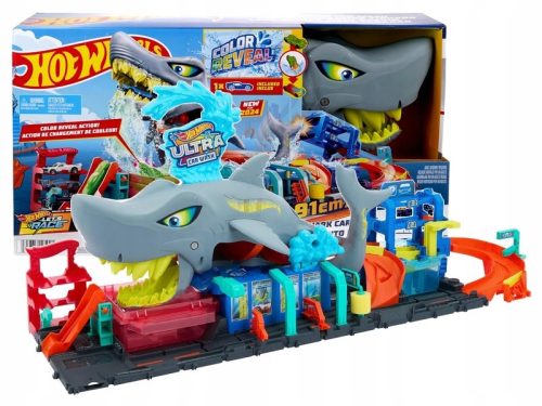  Mattel Hot Wheels City HTN82 Ultra Shark Car Wash Track