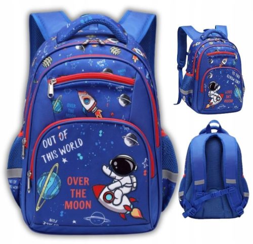 Multi-Compartment Boy's School Backpack - Space, Planets, Stars Theme