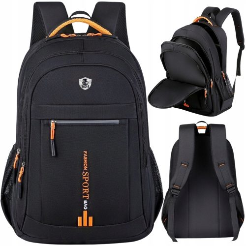 Durable Youth School Backpack in Black with Reflective Safety Features