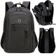 Waterproof Multi-Compartment Youth School Backpack with USB Port - Navy Blue