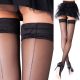  Fenome Silicone Patterned Stay-up Stockings with SILVER SEAMS Black