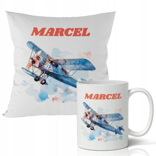  GIFT FOR A GIRL - MUG + PILLOW - AIRCRAFT PLANES