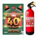  FIRE EXTINGUISHER AND BIRTHDAY CARD WITH PRESCRIPTION 40TH BIRTHDAY FOR A GUY FIREFIGHTER CYLINDER