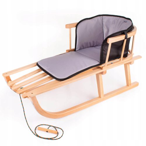  WOODEN SLED WITH BACKREST + MATTRESS, INSERT + STRING WITH HANDLE BEECH