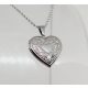  Necklace Pendant Surgical Steel Secret Heart Silver