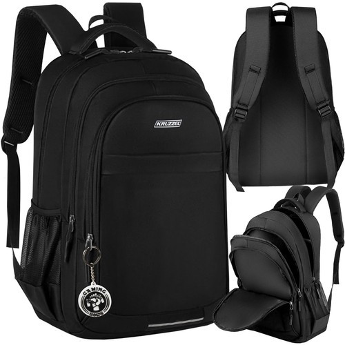 Large Black Oxford 600D Backpack with EPE Foam Protection, 30L Capacity