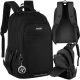Large Black Oxford 600D Backpack with EPE Foam Protection, 30L Capacity