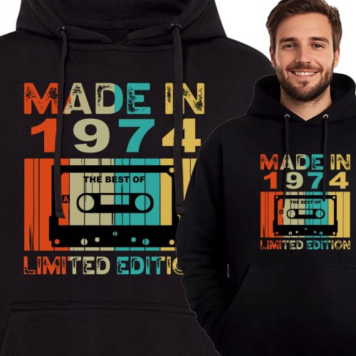  Kangaroo Sweatshirt for Birthday 50 40 Gift for Dad Husband Grandpa 1974 Cassette