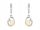  BEAUTIFUL SILVER HANGING EARRINGS RHODIUM PLATED WITH OPAL