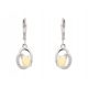  BEAUTIFUL SILVER HANGING EARRINGS RHODIUM PLATED WITH OPAL