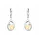  BEAUTIFUL SILVER HANGING EARRINGS RHODIUM PLATED WITH OPAL