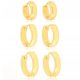  EARRINGS surgical steel SET 3 pairs HOOPS gold plated