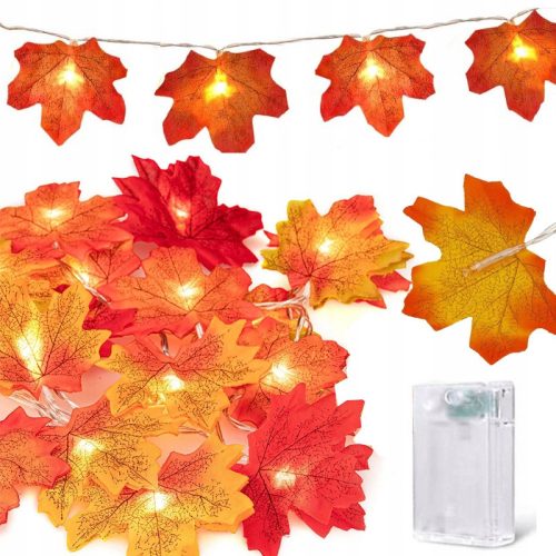  LIGHT GARLAND LAMPS WITH MAPLE LEAVES 10M 80LED AUTUMN HALLOWEEN DECORATION