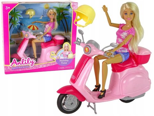  Anlily Doll on Pink Scooter Blonde Hair Helmet