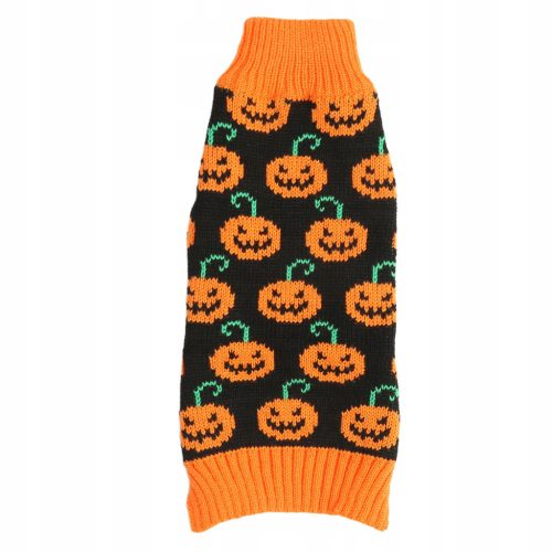  Halloween dog sweater with pumpkins and S-smiley