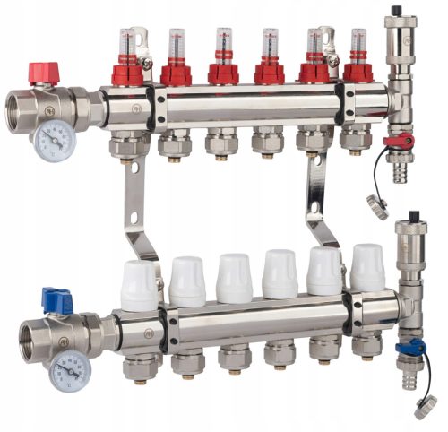  X-HOME UNDERFLOOR HEATING MANIFOLD 6 PEX CONNECTORS P VALVE