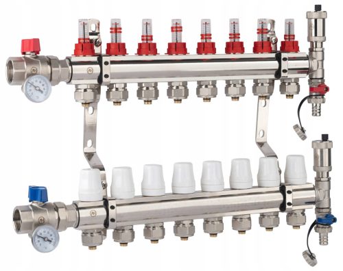  X-HOME UNDERFLOOR HEATING MANIFOLD 8 PEX CONNECTORS P VALVE