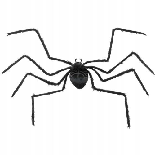  Decoration Large hairy black spider 60 cm Halloween