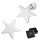  K793 Silver star stud earrings, screw-on, silver 925