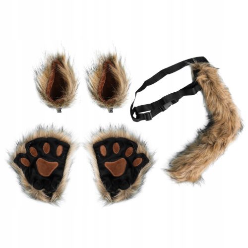  1 set of cat paws, wolf tail and ears, wolf gloves