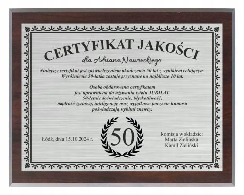  Diploma BIRTHDAY Gift Frame Certificate 18 20 30 40 50 60 + STAND