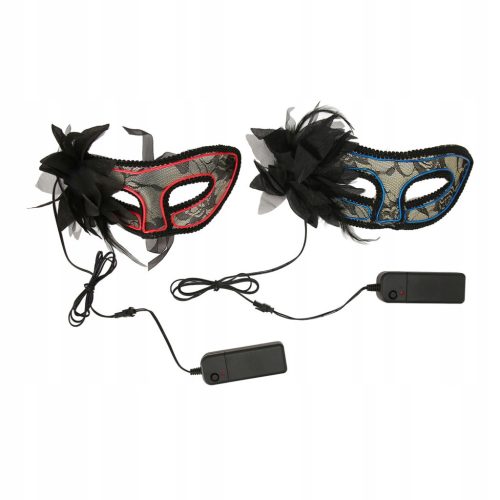  LED Lace Face Cover 3 Modes for Halloween Costume Party 2 Pack