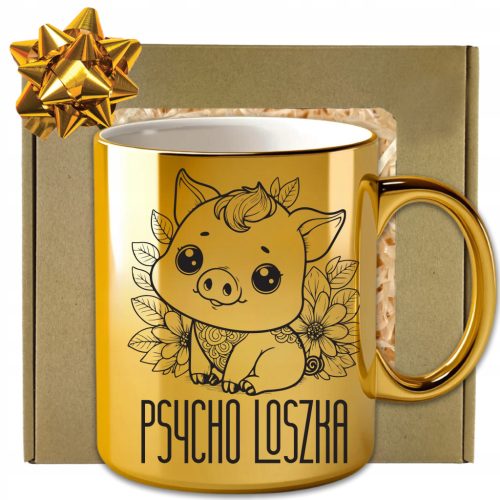  Mug GOLDEN Psycholoszka, GIFT FOR A THERAPIST PSYCHOLOGIST PSYCHOLOGIST