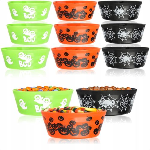  12 x HALLOWEEN SNACK BOWL PARTY DISHES 3 TYPES