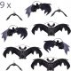  HALLOWEEN Bats Bat Set Decoration 3 large, 3 medium, 3 small