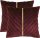  Velvet pillowcases in red wine color, 2 pieces, with gold trim