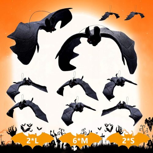  Halloween Decoration Set 3D RUBBER BAT 10 scary bats