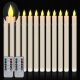  Flameless Taper Candles, 12-Pack, 10.6-Inch, Warm Lighting - Ivory