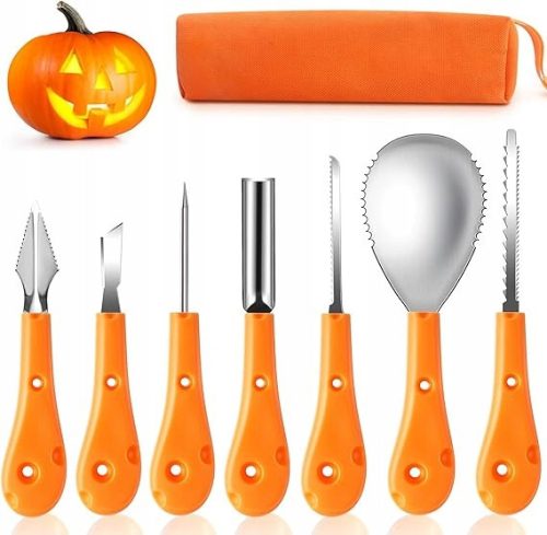  PUMPKIN CARVING SET BLADE HALLOWEEN TOOLS 7-PIECE CASE