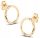  BEAUTIFUL GOLDEN DIAMOND STUD EARRINGS 14KT 585 DIAMOND HOOPS