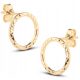  BEAUTIFUL GOLDEN DIAMOND STUD EARRINGS 14KT 585 DIAMOND HOOPS